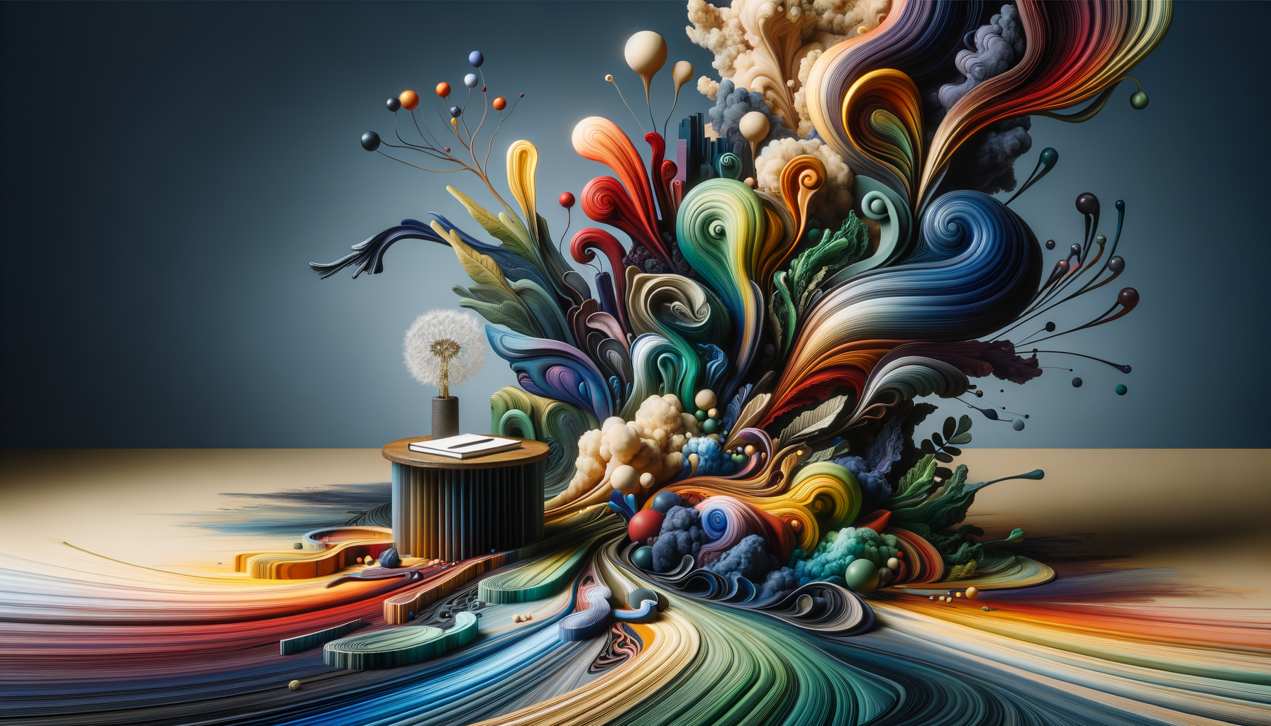 Content Without Commercial Purpose An abstract landscape filled with vibrant