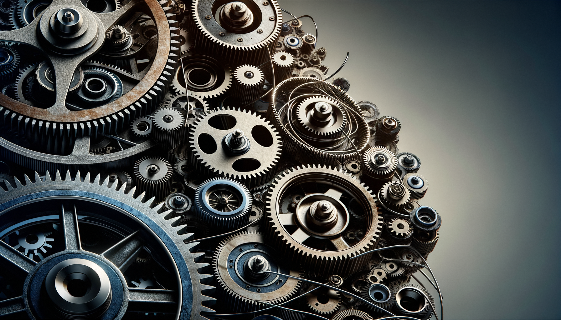 Part of Your Business Runs on “Good Enough” An abstract representation of a machine or system with gears and cogs